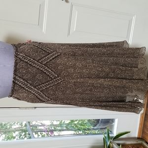 Max Studio Silk Brown and Cream Skirt sz M